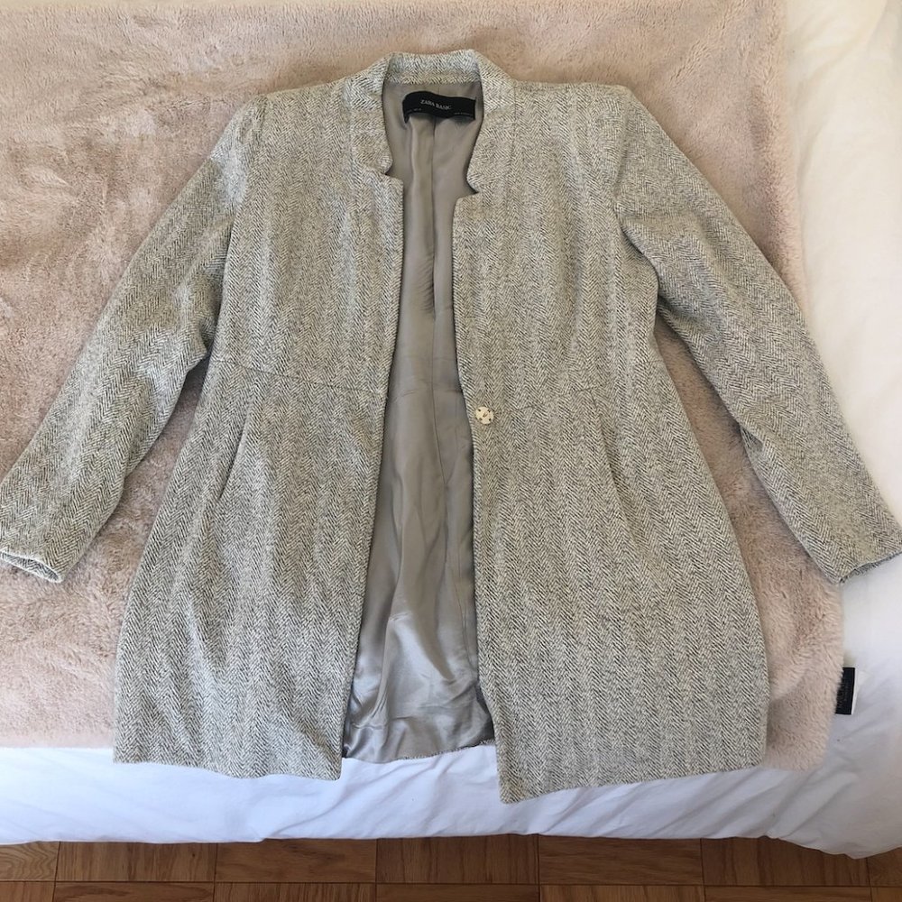 Zara Grey Structured Peacoat